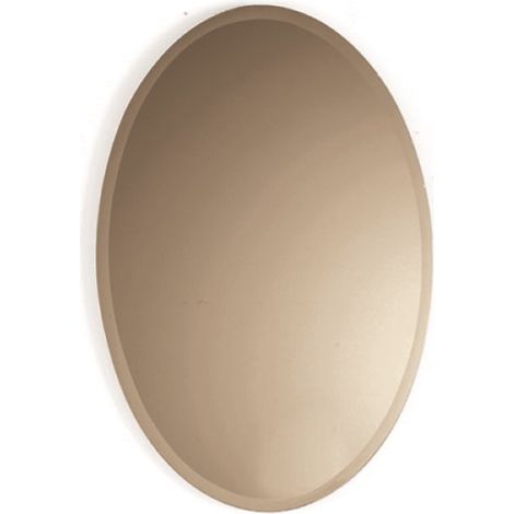 Specchio da parete ovale con bisellatura perimetrale NORA Bronzo (1/3)