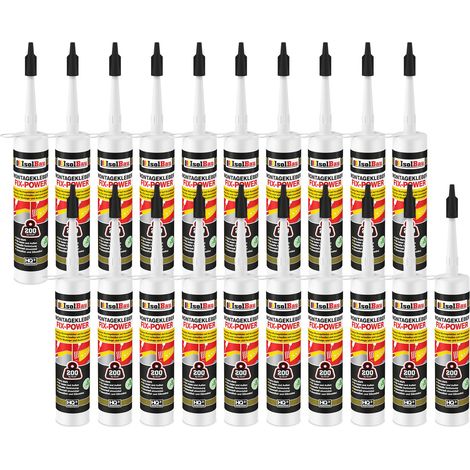Montagekleber FIX-POWER Baukleber 20 x 300ml Styroporkleber weiß 200kg / 10cm (1/2)