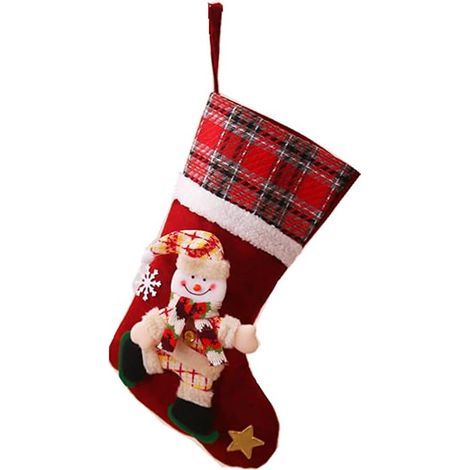 Calza di Natale, Calze di Babbo Natale, per Decorazione Calze di Natale Sacco, Sacco di Caramelle, Sacco Regalo.-B (1/5)