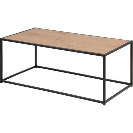 Mesa de centro Norsica Sevferi 147, Roble salvaje + Negro, 40x50x100cm, Diámetro: 0, MDF, Angular (1/5)
