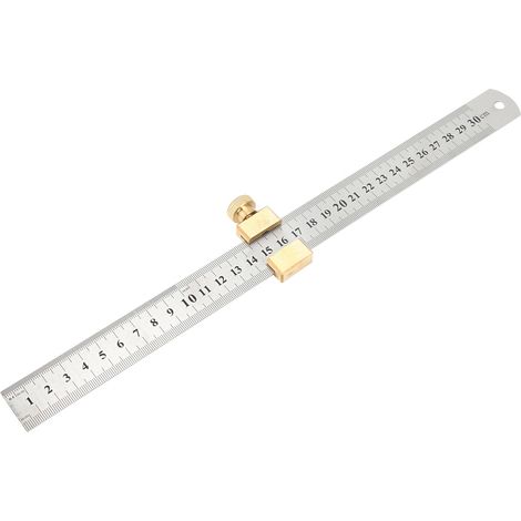 Règle en acier bloc de positionnement outil de traçage menuiserie gabarit mesureur avec règle graduée (1/5)