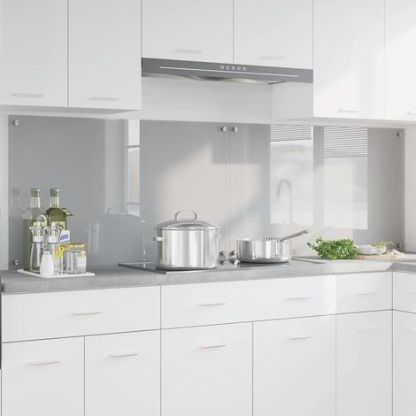 Crédence de cuisine 2 pcs Gris clair 100 x 60 cm verre trempé vidaXL