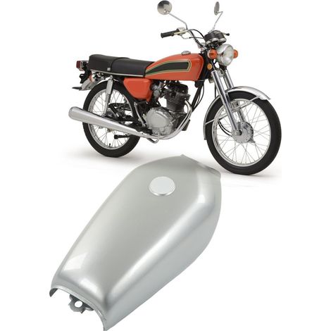 Retro-Kraftstofftank (2,4 Gallonen) für Honda CG125 Cafe Racer (Übergröße/Hochleistungsausführung) Silber (1/5)
