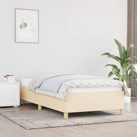 vidaXL Giroletto senza Materasso Crema 90x200 cm in Tessuto (1/5)