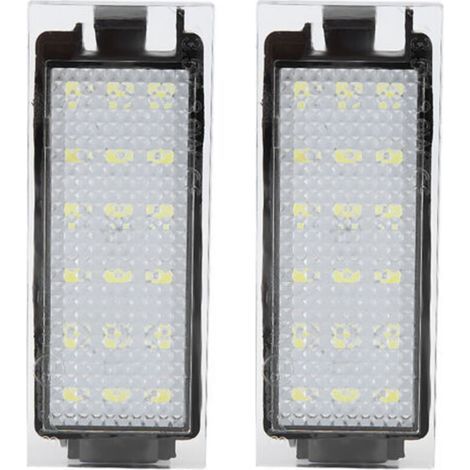 Lampe de plaque d'immatriculation LED 2 pièces 18 perles lumineuses Puissance 3W Remplacement direct pour Twingo/Clio/Mégane/Laguna (1/5)