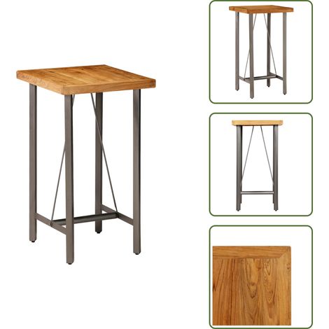 vidaXL Bartisch Recyceltes Massivholz Teak 60x60x107 cm (1/5)
