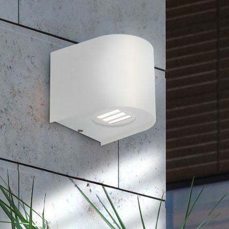 Außenwandlampe weiß Fassadenleuchte Terrassenlampe LED Wandleuchte, Kunststoff, 2W 400lm warmweiß, LxBxH 10,5x11,7x10 cm