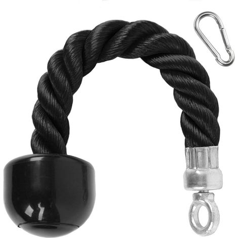 Corde Pour Traction Triceps - Nylon Renforcé Avec Poignées Antidérapantes En Plastique - Pour Machine À Poulie Ou Station Multifonction - 1 Pièce (1/5)