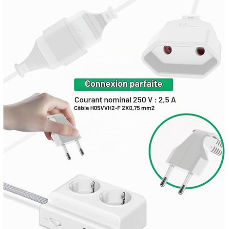Extension Cable 90° White, 1.5 m (1/4)