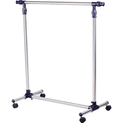 Porte-manteau, portant à vêtements sur roulettes, tringle à vêtements réglable en hauteur et extensible, étendoir à linge, armoire autoportante pour entrée, acier inoxydable, 86 x 45 x 95 cm