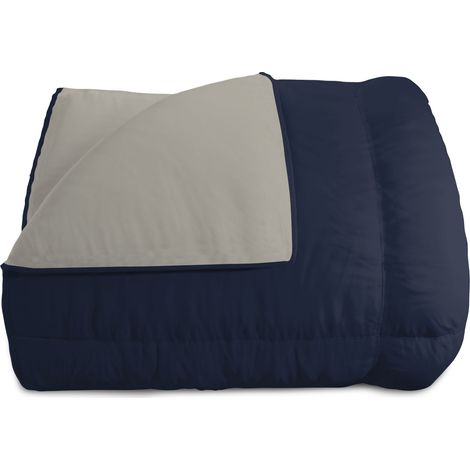 Trapunta Invernale 1 Piazza e Mezzo Doubleface 300gr Blu Scuro/Grigio Chiaro