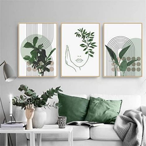 Poster 3teilig Bohemian Pflanze Wohnzimmer Deko A 40x60cm