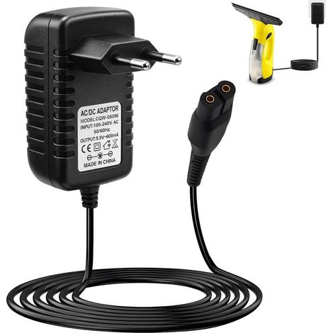 5.5 V Charger for Kärcher Window Washer WV2, Power Cable Compatible with WV1 WV2 WV2 Premium WV5 Premium WV50 WV50Plus WV51 WV55 WV55R WV60 WV60Plus WV70Plus WV75 WV75Plus Mains Adapter (1/5)