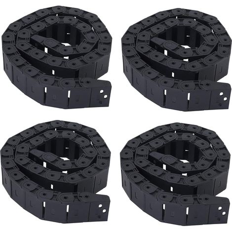 4pièces 18mm x 37mm Noir Cable Semi-Ferme Semi-Ferme Drag 1M 39,4 pouce (1/4)