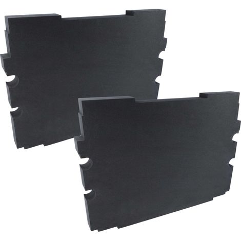 vhbw 2x Hard Foam Insert compatible with Makita MakPac 2, 1 Toolbox - rigid foam, 30 mm Blue, 30 mm (1/5)