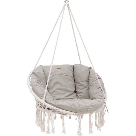 Hesperide – Fauteuil suspendu Cordessa en acier traité époxy – Dimensions 100x80cm – Poids max 110kg – Coussins polyester inclus (1/5)