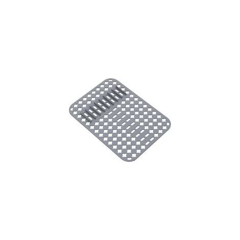 1pc Tapis d'évier, Tapis de Protection en Silicone, 40X29 CM PVC Cuisine Tapis D'évier Protecteur pour évier et évier avec Trous de Drainage (Gris) (1/4)