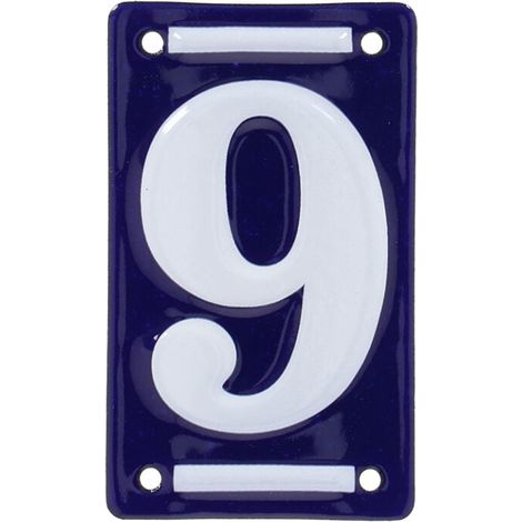 Numero Civico 9 Smaltato 7x0.5x11.8 cm Colore Blu