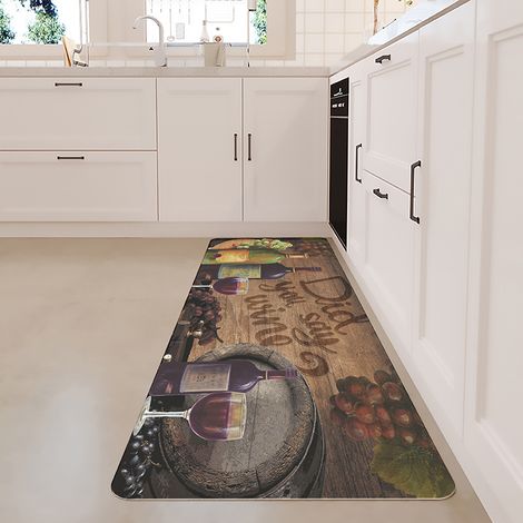 Dicke, ermüdungshemmende Fußmatte, wasser- und ölabweisend, extra rutschfeste Küchenmatte, PVC-Küchenteppich – Meifeng Rotwein – 44 x 70 cm x 8 mm