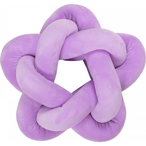 Emerald Purple 12.59 in 32 cm Handmade Knotted Star Plush Pillow Sofa Soft Lumbar Cushion Stuffed Ball (1/5)