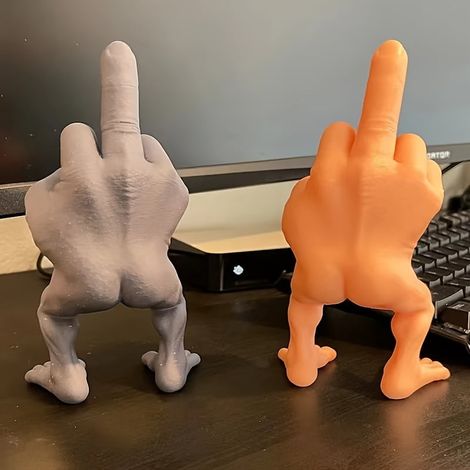 Figurine Doigt Du Milieu - Sculpture Résine 3D - Décoration Bureau Intérieur - Lot De 5 (1/5)