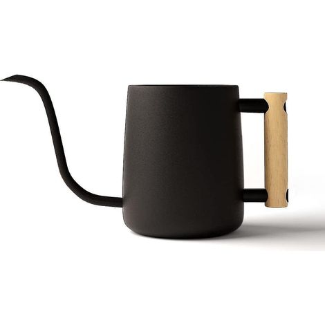 Gießkanne mit langem Ausguss, 1 Liter (35 oz), schwarz, für Zimmerpflanzen (1/4)