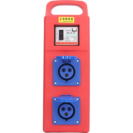 Tragbarer 2-Positionen-3-Loch-Industrie-Steckdosenverteilerkasten, elektrische Steckdose 220–250 V AC, Schutzart IP44 (1/5)