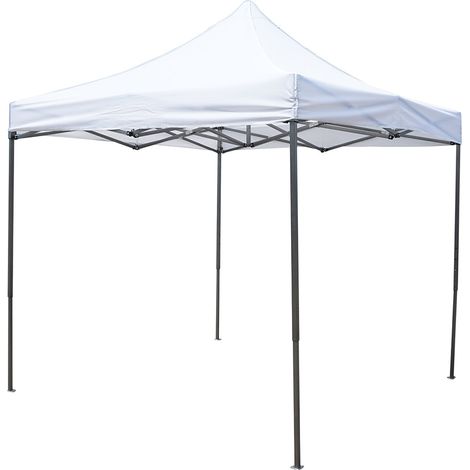 Gazebo a padiglione pieghevole bianca 3x3 m, altezza regolabile. Breckner Germany