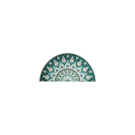 Tapis de Porte Demi-Rond Tapis de Protection avec PVC Microfibre de Chenille 40x80cm pour extérieur, à Profil Bas et Facile à Nettoyer, Vert (1/5)