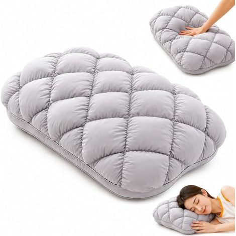 Kühlende Marshmallow-Kissen für Erwachsene, kühlendes Marshmallow-Kissen, kaltes Marshmallow-Kissen, grau: niedrig (1/5)