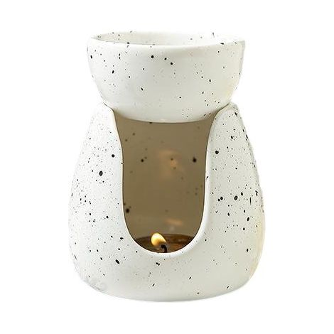 Brûleur d'huiles essentielles en céramique - Brûleur de parfum à deux compartiments - Brûleur d'aromathérapie pour bougies (1/5)