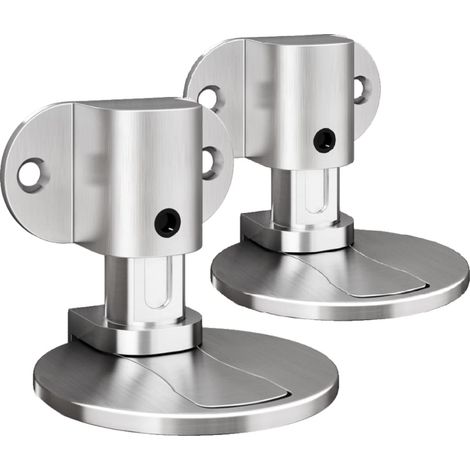 Lot de 2 butées de porte magnétiques invisibles, réglables, ruban adhésif double face 3M ou installation de perçage, pour différents types de portes, fixation au sol (2, Couleur argent) (1/4)