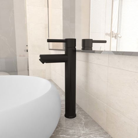 Robinet mitigeur de salle de bain, noir, 12 x 30 cm (1/5)