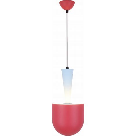 Lampada a sospensione Candellux Visby rossa metallo E27