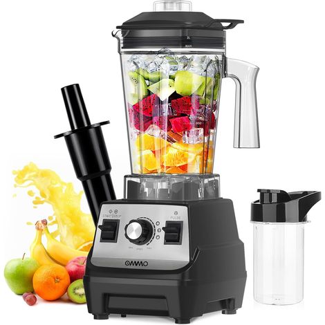 1.8L Mixeur Blender, 1800W Mixeur Smoothie Sans BPA pour Shakes et Smoothies, 1 Bouteille Portable de 300 ml, Fonction Pulse, Glace Pilée, Passe au Lave-Vaisselle (1/5)