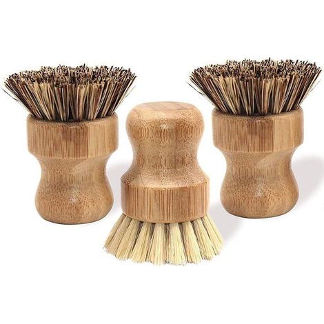 zhan-Geschirrbürsten, 3-teilig, Bambusbürsten, Naturbürsten zum Scheuern, Topfreinigungsbürsten, Waschen (1/5)