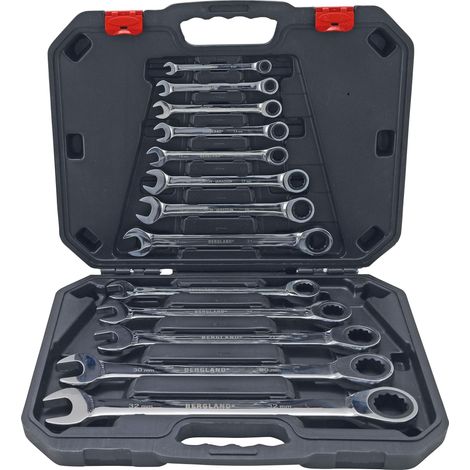 Bgs Technic – Clé mixte à cliquet 8-32 – Pour boulons hexagonaux – Acier au chrome vanadium – 30006 (1/6)
