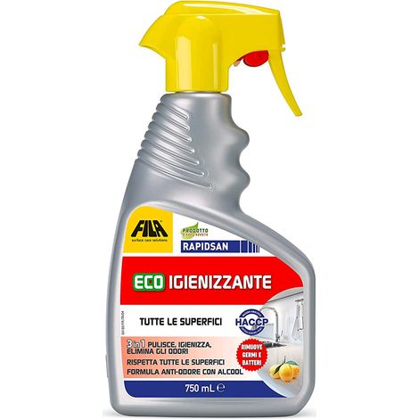 Eco igienizzante spray fila rapidsan 750ml 3in1 pulisce, igienizza ed elimina odori idoneo all'haccp (1/4)