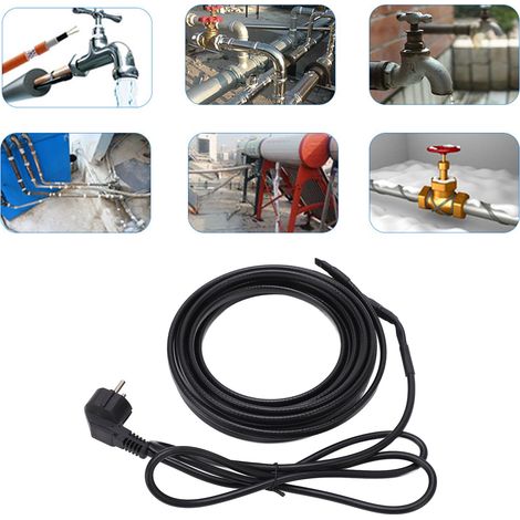Câble chauffant électrique de 5 mètres avec prise, antigel, isolation thermique, antidéflagrant, à température autorégulée, norme européenne 220 V (1/5)