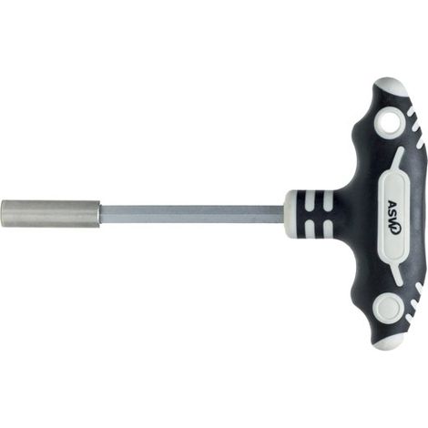 ASW -  PORTAPUNTAS MANUAL 1/4" CON MANGO BICOMPONENTE EN T  150 mm. MAGNETICO