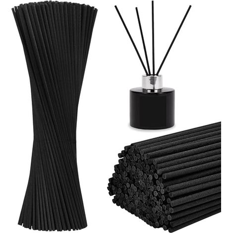 100 bâtonnets de parfum, diffuseur d'huiles essentielles en rotin, désodorisant pour la maison, le bureau et l'hôtel. (1/5)