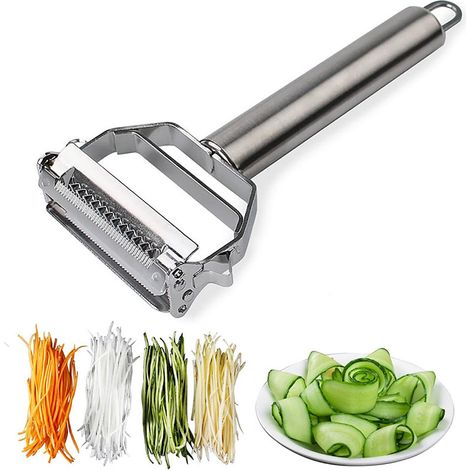 Éplucheuse Râpeuse Multifonctionnelle - Acier Inoxydable - Pour Fruits Et Légumes - 17,5 x 8,3 cm - 1 Pièce (1/5)