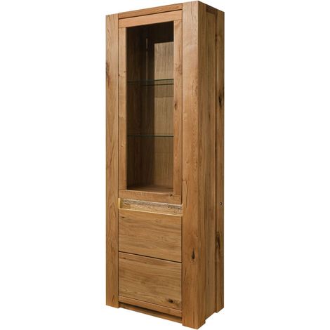 Vetrina in legno di quercia selvatica 73x40x205 oliato marrone KENT 301