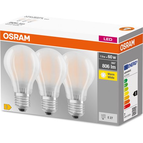 Osram E27 Bombilla LED 7W Transparente 2700K (1/4)