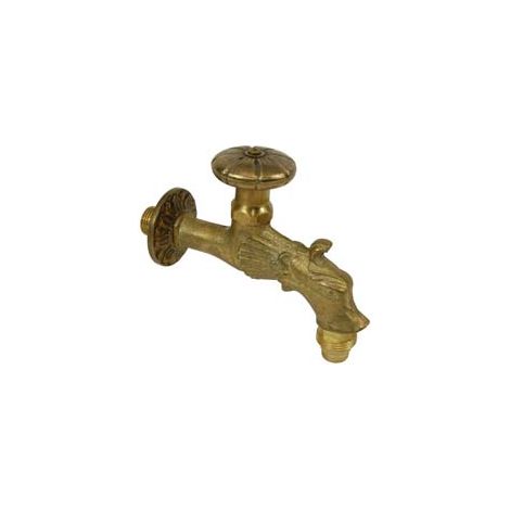 RUBINETTO ARTISTICO IN OTTONE A VITONE ORO ANTICATO attacco M 1/2    AGLAIA