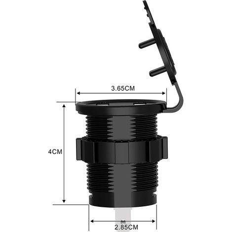 Chargeur USB Double Moto 12V Voltmètre Numérique Étanche Charge Rapide pour Téléphone Tablette GPS Bleu (1/5)
