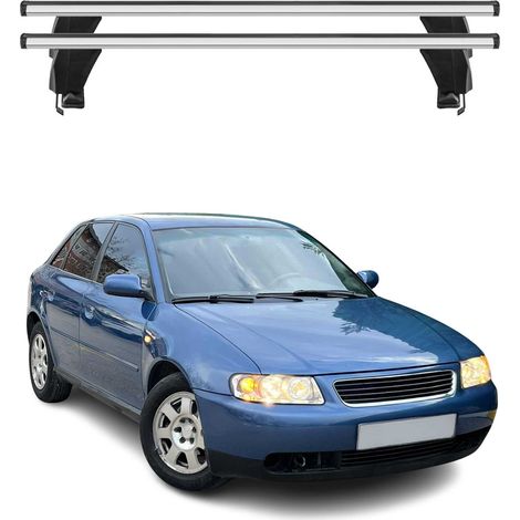 OMAC Dachträger Querträger Alu für Audi A3 8L1 1996-2003 5Tür – Abschließbar – T-Nut – City-Crash-getestet – Max. 50 kg Silber (1/5)