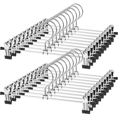 Cintres pour pantalons avec pinces, 20 pièces, réglables, avec pinces, (1/5)
