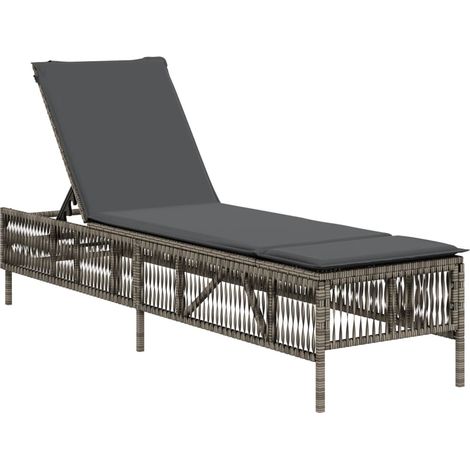 Maison Exclusive - Sonnenliege mit Auflage Grau Poly Rattan