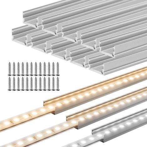 Support de Montage pour Rail en Aluminium de 1 Mètre/3.3 FT, pour Bande LED de 10 mm de Large x 4,5 mm de haut, paquet de 10 (1/5)